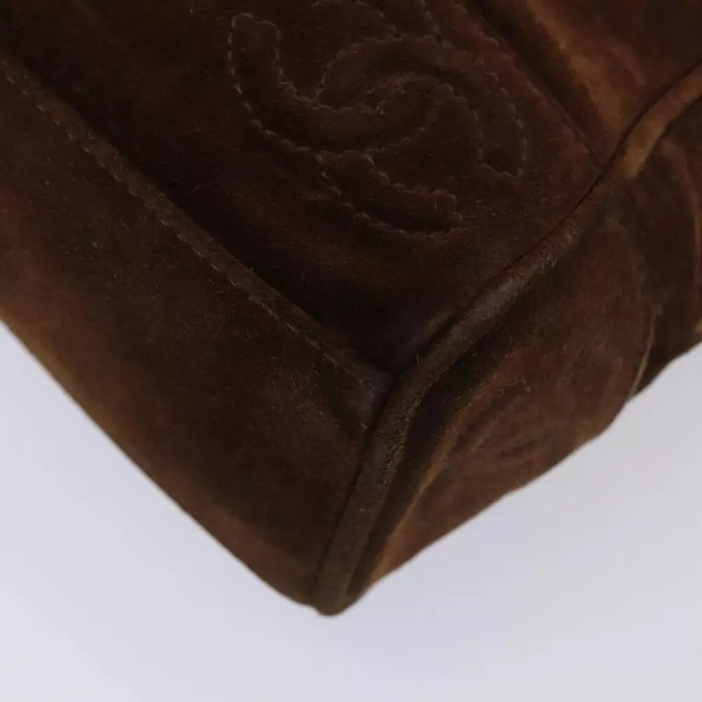 CHANEL Tote Bag Suede Brown Gold CC Auth ep5443 - Picture 5 of 16